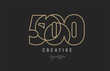 black and yellow gold number 500 logo company icon design