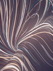 Poster - Interlacing multi colored curves. Abstract composition. 3D rendering