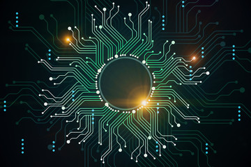 Poster - Green circuit background