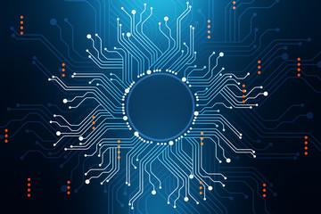 Poster - Blue circuit background