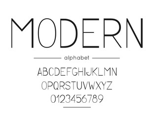 Poster - Vector Modern font and alphabet. Type with letters and numeral.