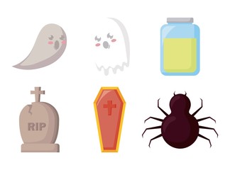 Sticker - halloween celebration set icons