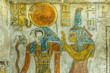 © Stig Alenas - Ancient Painting of the egyptian god Ra and Maat in a tomb