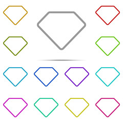 Poster - Diamond icon in multi color. Simple outline vector of web, minimalistic set for UI and UX, website or mobile application