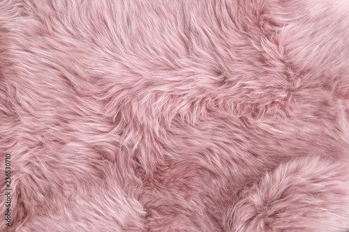 Fotografía Pink sheep fur Natural sheepskin background texture