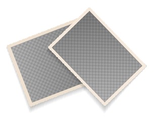 Canvas Print - ornate photo template. vector vintage transparent photoframe, old paper foto border picture