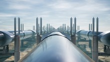 Pipeline Transportation Oil Or Natural Gas. 3D Rendering