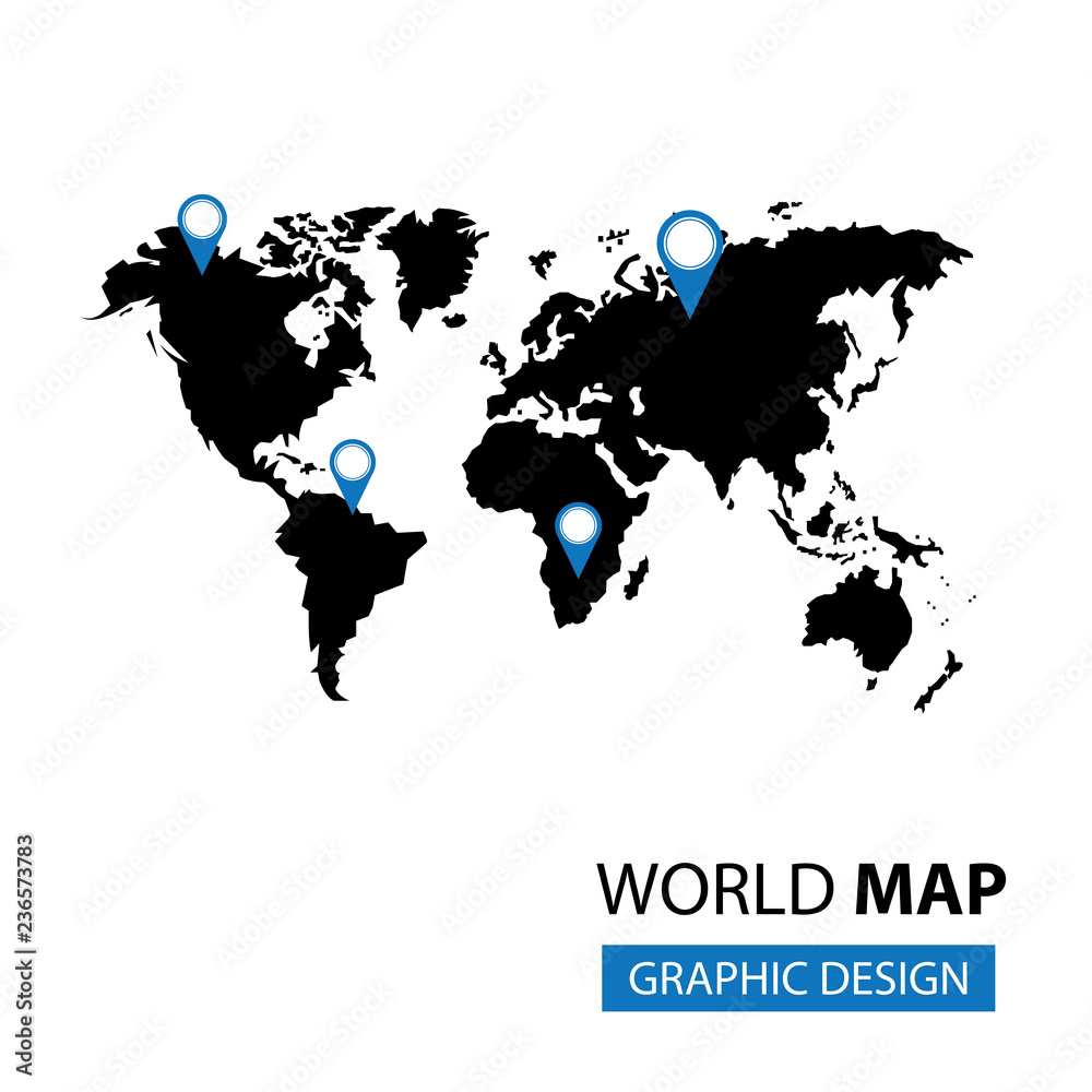 Vector de Stock pointer in world map | Adobe Stock