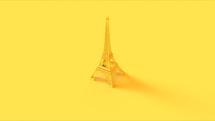 Wall Mural - Yellow Eiffel tower 3d illustration 3d render