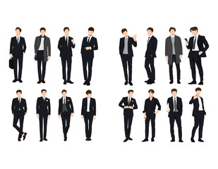 Wall Mural - Vector of young businessman with suit