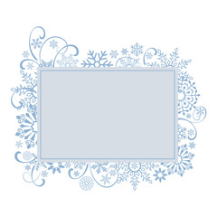 Wall Mural - Christmas frame with snowflake ornament