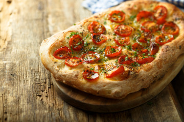 Sticker - Tomato focaccia with fresh basil