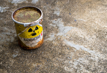 Wall Mural - Old cylinder shape container of Radioactive material