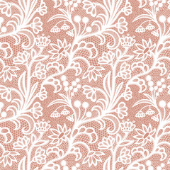 Wall Mural - Lace seamless pattern with flowers