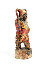 Carved Oriental Stature Figure On White Background