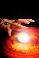 Wall Mural - fortune teller astrologer with astrology esoteric tools