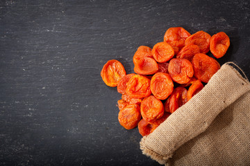 Wall Mural - dried apricots, top view