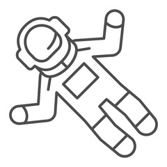 Poster - Astronaut thin line icon. Spaceman vector illustration isolated on white. Cosmonaut outline style design, designed for web and app. Eps 10.