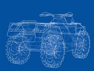 Wall Mural - ATV quadbike concept outline