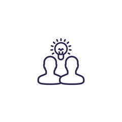 Sticker - people with idea line icon