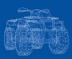 Wall Mural - ATV quadbike concept outline