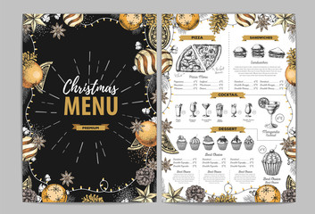 Wall Mural - Restaurant Christmas holiday menu design