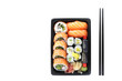 Sushi. Sushi set. Tacka sushi na białym tle.
