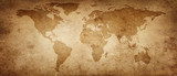 Fototapeta Mapy - Old map of the world on a old parchment background. Vintage style. Elements of this Image Furnished by NASA.