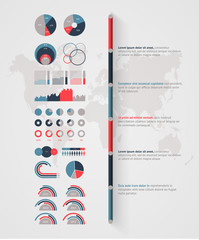 Aufkleber - Timeline vector infographic. World map