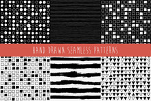 Set Of Abstract Hand Drawn Patterns. Vector Illustration.