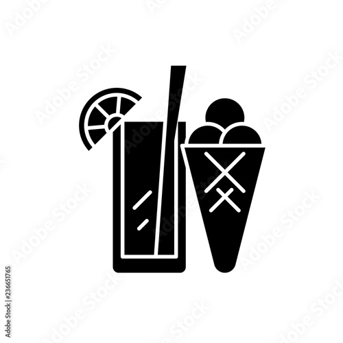 Fotomural Leasure party black icon, concept vector sign on isolated background