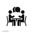 two people at the table icon, vector illustration eps10