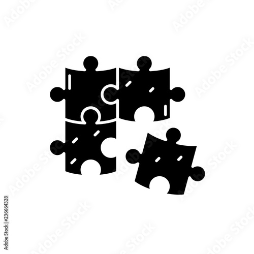 Fotografie, Obraz Unification black icon, concept vector sign on isolated background