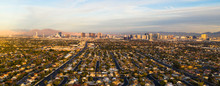 Long Panoramic View Residential Expanse Outside The Strip Las Vegas