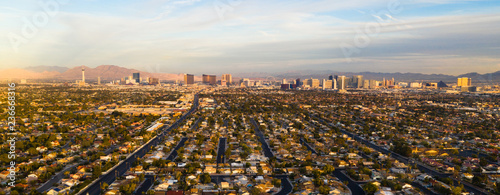 Long Panoramic View Residential Expanse Outside the Strip Las Vegas Canvas Print