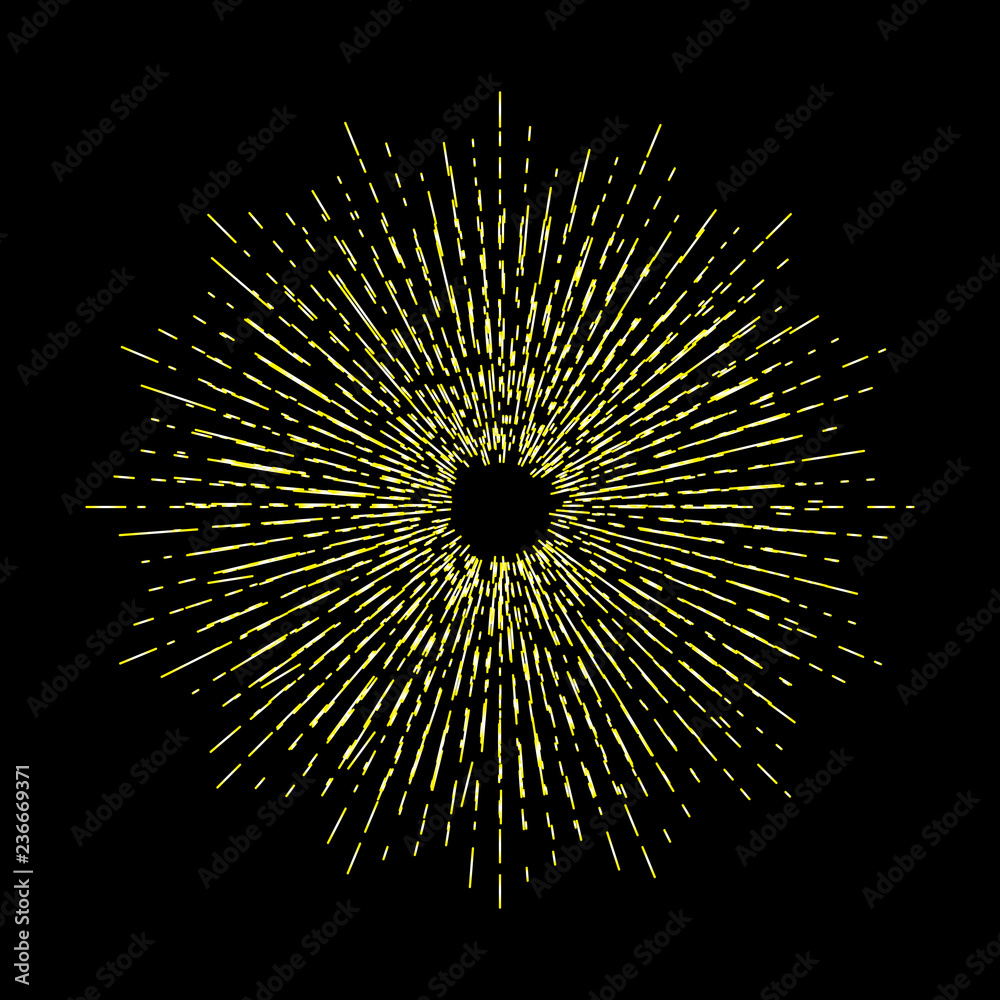 Golden halo star, angel and saints ring  in star shape  design element. Sign of saints represented as nimbus, aureole or glory and gloriole. Tattoo reference. Vector. - obrazy, fototapety, plakaty 