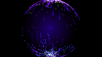 Poster - Abstract sphere in outer space. Futuristic globalization interface. Digital spherical hologram. 3d rendering.