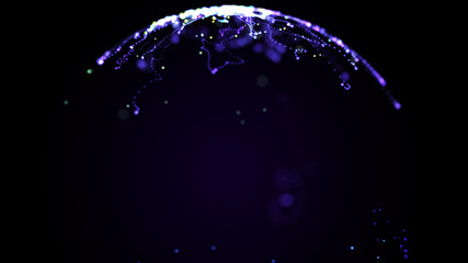 Poster - Abstract sphere in outer space. Futuristic globalization interface. Digital spherical hologram. 3d rendering.