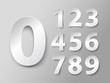 © smartape - Set of numbers in paper style. Vector illustration with a realistic shadow