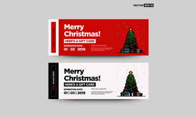 Merry Christmas Here's A Gift Card Code and Expiry Date with Tree Illustration