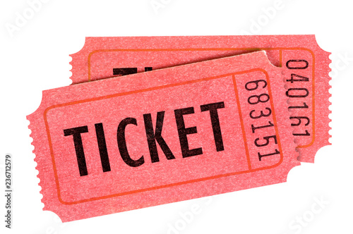 Cuadros en Lienzo Two red movie or raffle tickets isolated