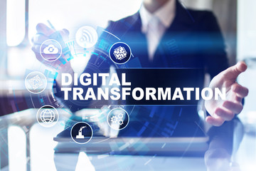 digital transformation, concept of digitization of business processes and modern technology.