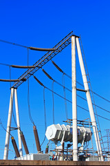 Wall Mural - Electric power equipment in a substation