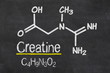 Blackboard with the chemical formula of creatine