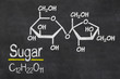 Blackboard with the chemical formula of Sugar