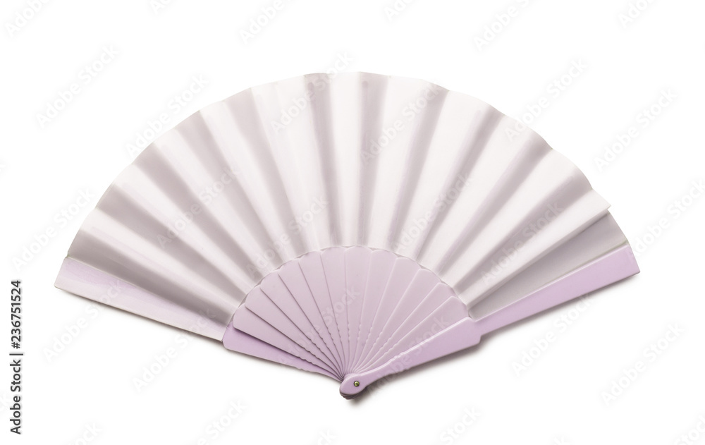 Obraz White folding hand fan mockup isolated fototapeta, plakat