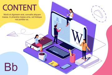 Wall Mural - isometric concept education. vector illustration for online education, online training, internet stu