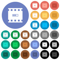 Poster - Movie processing round flat multi colored icons