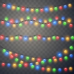 Wall Mural - christmas lights. colorful xmas garland.