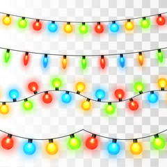 Wall Mural - christmas lights. colorful xmas garland.